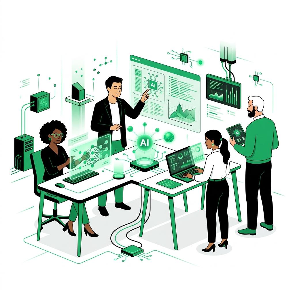 Our Team working with AI